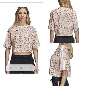 Adidas Originals All Over Print (AOP) T-Shirt in Dust Pink